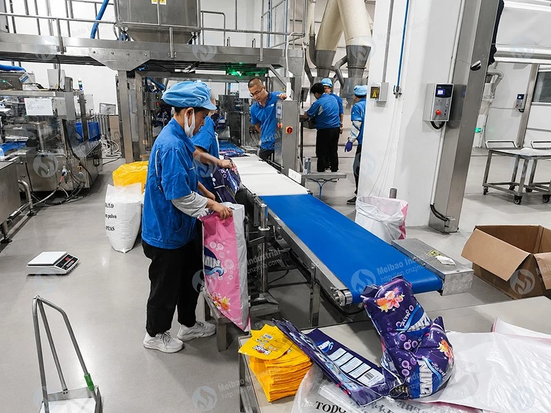 Packaging site showing equipment and its interface with finished-powder conveying Packaging site showing equipment and its interface with finished-powder conveying